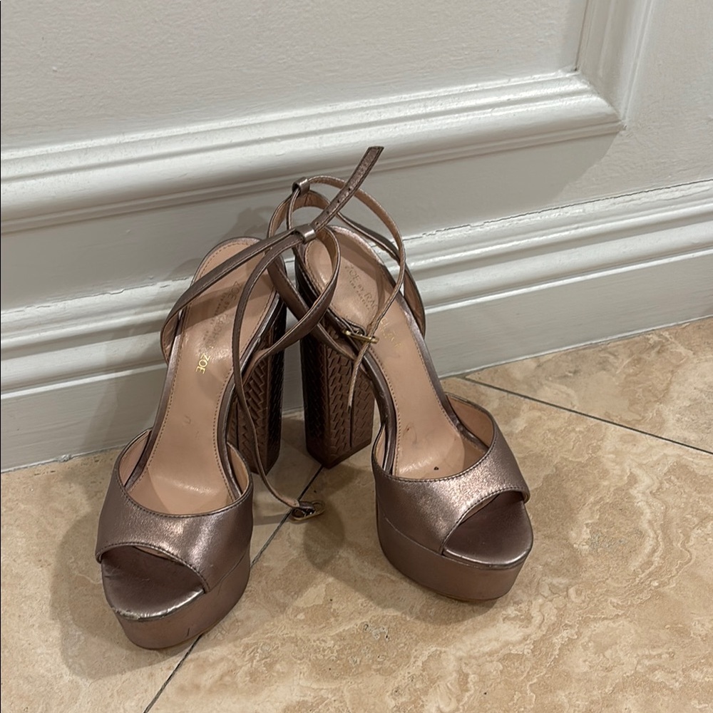 Rachel Zoe Brown Platform Peep-Toe Shoes